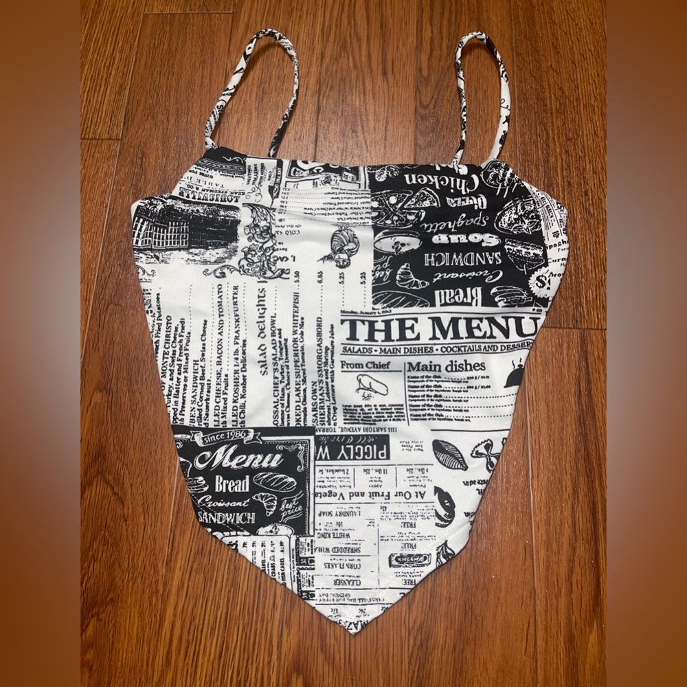 Black and white size small crop top Rebellious Dreamer